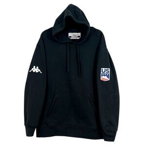 Kappa US Ski Team Pullover Hoodie Black Size Medium Pre-Loved